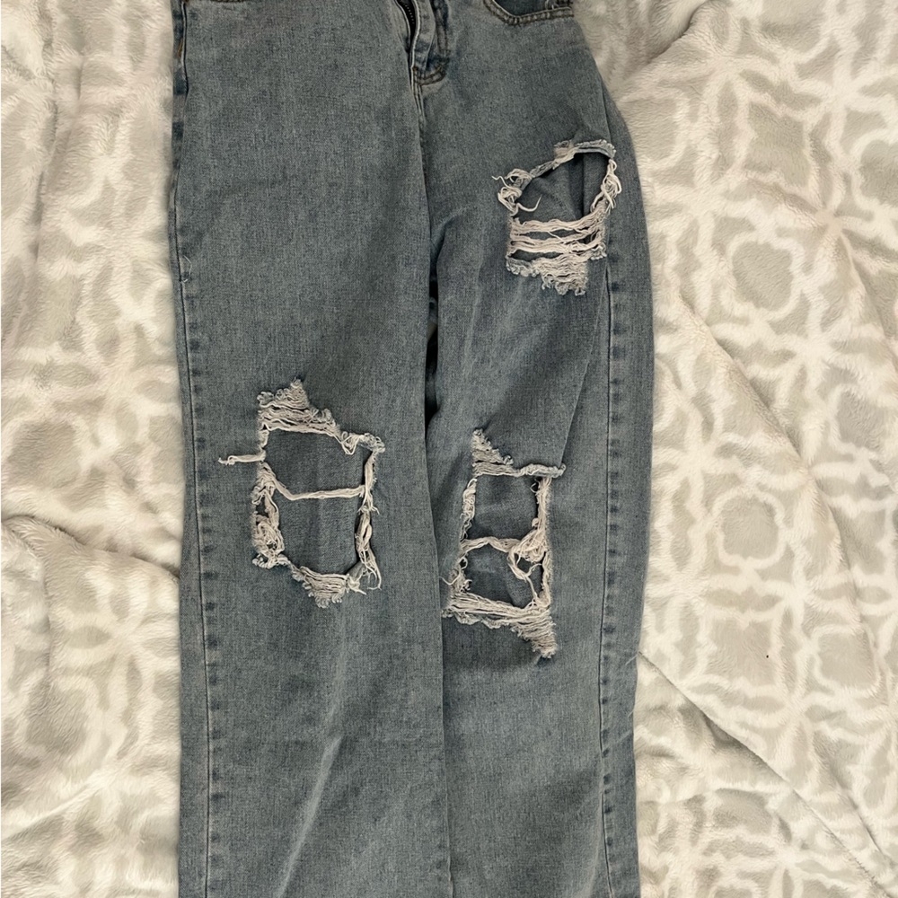 Wide Distressed Baggy Jeans Size S